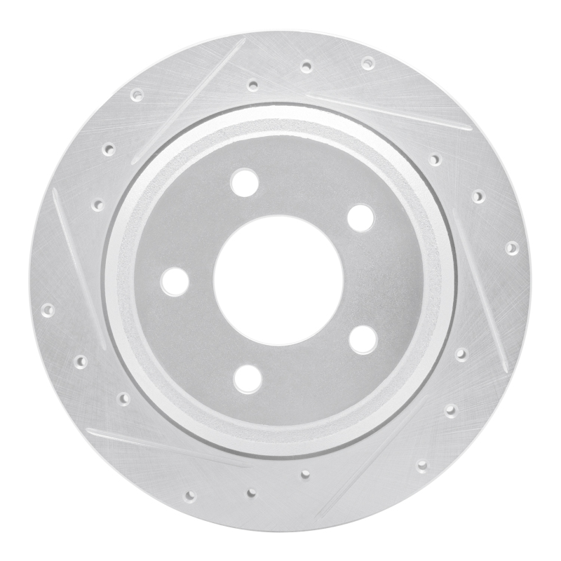 Ford Ranger Brake Rotor (1) - Rear Left - R1 Concepts - Drilled & Slotted - Silver - `10-`11